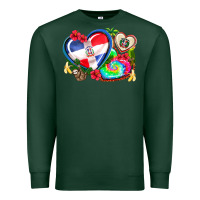 Sports Green western leopard  dominican republic  hearts Premium Sweatshirt - AdoDesignShop