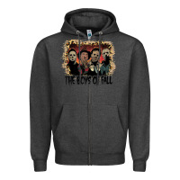 Charcoal Heather the boys of fall leopard pattern bleached halloween murder t shirt Zipper Hoodie - maiPhamDesign