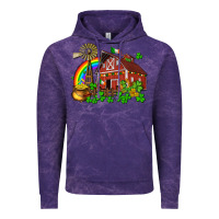 Cloud Purple St. Patrick's farm with gold Vintage Hoodie - OliviaCreatesArt