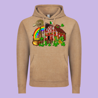 St. Patrick's Farm With Gold Vintage Hoodie Designed By Oliviacreatesart