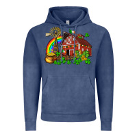 Vintage Denim St. Patrick's farm with gold Vintage Hoodie - OliviaCreatesArt