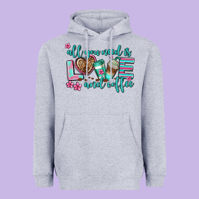 All You Need Is Love And Coffee Heavyweight Hoodie Designed By Adodesignshop