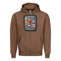 Chestnut halloween funny set ghost mummy witch vampire and pumpkin t shirt Zipper Hoodie - maiPhamDesign