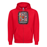 Red halloween funny set ghost mummy witch vampire and pumpkin t shirt Zipper Hoodie - maiPhamDesign