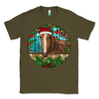 Army Green Brown Horse Christmas Classic Tee - RanaPortraitStore