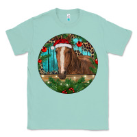 Seafoam Brown Horse Christmas Classic Tee - RanaPortraitStore