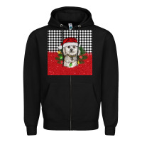 Black Christmas Bichon frise dog Zipper Hoodie - BarkalooDesign