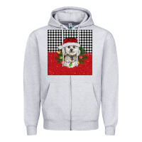 Heather Grey Christmas Bichon frise dog Zipper Hoodie - BarkalooDesign