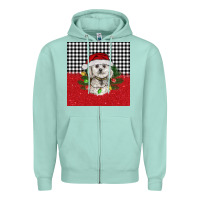 Seafoam Christmas Bichon frise dog Zipper Hoodie - BarkalooDesign