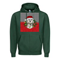 Sports Green Christmas Bichon frise dog Zipper Hoodie - BarkalooDesign
