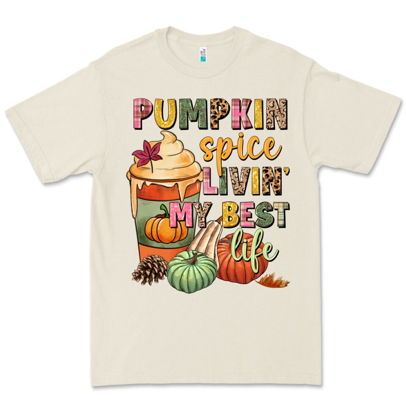 Pumpkin Spice Livin' My Best Life Premium Tee by NancyCooperArtShop | Teevron