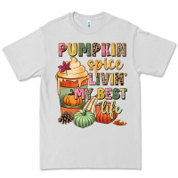 Dove Grey Pumpkin spice livin' my best life Premium Tee - NancyCooperArtShop