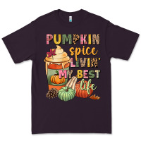 Plum Pumpkin spice livin' my best life Premium Tee - NancyCooperArtShop