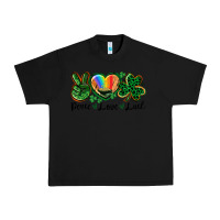 Black Peace love St. Patrick's Day Urban Heavy Tee - CowGirlArtShop