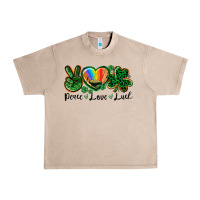 French Oak Peace love St. Patrick's Day Urban Heavy Tee - CowGirlArtShop