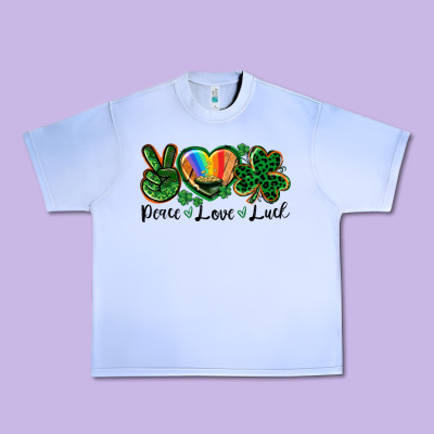 Peace Love St. Patrick's Day Urban Heavy Tee Designed By Cowgirlartshop