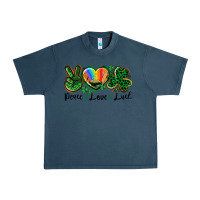 Midnight Navy Peace love St. Patrick's Day Urban Heavy Tee - CowGirlArtShop