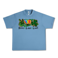 Pebble Blue Peace love St. Patrick's Day Urban Heavy Tee - CowGirlArtShop