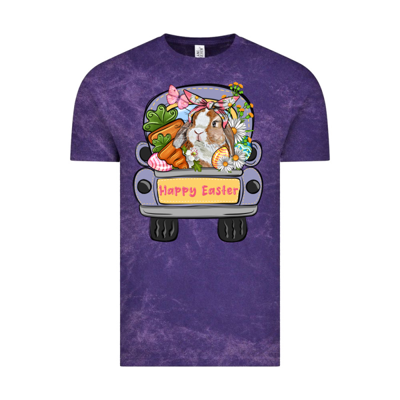 Happy Easter Bunny Truck Easter Day Vintage Tee by CowGirlArtShop | Teevron