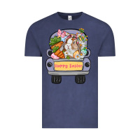 Vintage Denim Happy Easter bunny truck Easter Day Vintage Tee - CowGirlArtShop