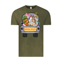 Vintage Olive Happy Easter bunny truck Easter Day Vintage Tee - CowGirlArtShop