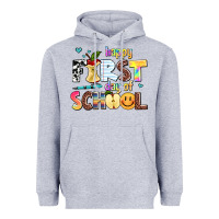 Heather Grey happy first day of school Heavyweight Hoodie - AdoDesignShop