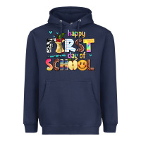 Navy happy first day of school Heavyweight Hoodie - AdoDesignShop
