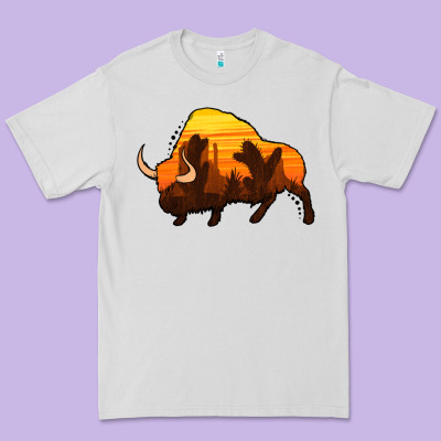 Western Bison Premium Tee Designed By Jasminsmagicworld