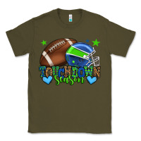 Army Green Touchdown season American football green and blue Classic Tee - HowdyJamesFarm