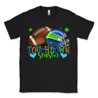 Black Touchdown season American football green and blue Classic Tee - HowdyJamesFarm