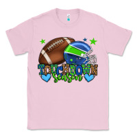 Bubblegum Pink Touchdown season American football green and blue Classic Tee - HowdyJamesFarm