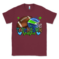 Burgundy Touchdown season American football green and blue Classic Tee - HowdyJamesFarm