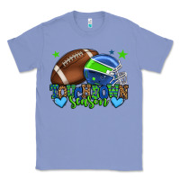 Touchdown Season American Football Green And Blue Classic Tee | Teevron