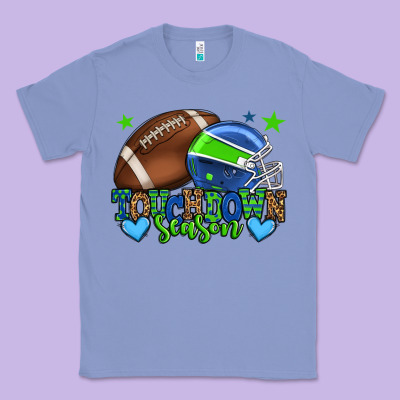 Touchdown Season American Football Green And Blue Classic Tee Designed By Howdyjamesfarm
