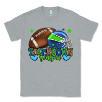 Heather Grey Touchdown season American football green and blue Classic Tee - HowdyJamesFarm