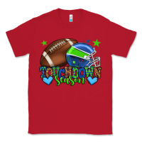 Red Touchdown season American football green and blue Classic Tee - HowdyJamesFarm