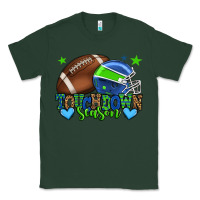Sports Green Touchdown season American football green and blue Classic Tee - HowdyJamesFarm