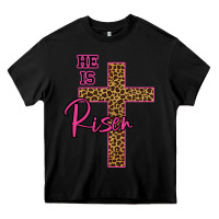 Black He Is Risen Leopard Heavy Core Tee - Bettercallsaul