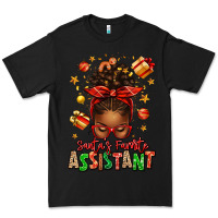 Black santa's favorite assistant afro messy bun Premium Tee - texasbilliewilder