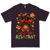 Plum santa's favorite assistant afro messy bun Premium Tee - texasbilliewilder