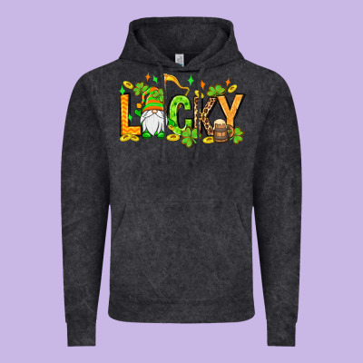 St. Patrick's Lucky Gnome Vintage Hoodie Designed By Oliviacreatesart