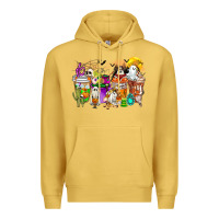 Antique Gold Halloween Western Boo Coffee Cups Premium Hoodie - CowhideDigitalArt