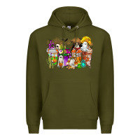 Army Green Halloween Western Boo Coffee Cups Premium Hoodie - CowhideDigitalArt