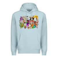 Blue Mist Halloween Western Boo Coffee Cups Premium Hoodie - CowhideDigitalArt