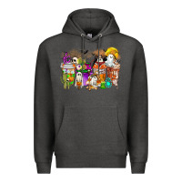 Charcoal Heather Halloween Western Boo Coffee Cups Premium Hoodie - CowhideDigitalArt