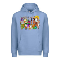 Colony Blue Halloween Western Boo Coffee Cups Premium Hoodie - CowhideDigitalArt