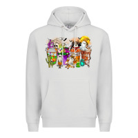 Dove Grey Halloween Western Boo Coffee Cups Premium Hoodie - CowhideDigitalArt