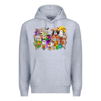 Heather Grey Halloween Western Boo Coffee Cups Premium Hoodie - CowhideDigitalArt