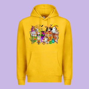 Halloween Western Boo Coffee Cups Premium Hoodie Designed By Cowhidedigitalart