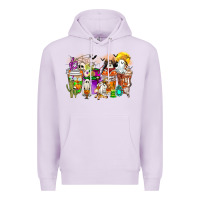 Lilac Halloween Western Boo Coffee Cups Premium Hoodie - CowhideDigitalArt